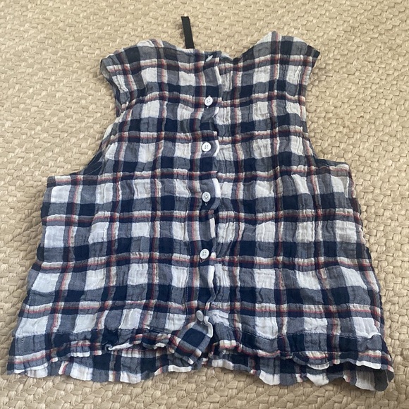 Jenni Kayne Plaid Gauze Sleeveless Shell Top - Picture 7 of 11